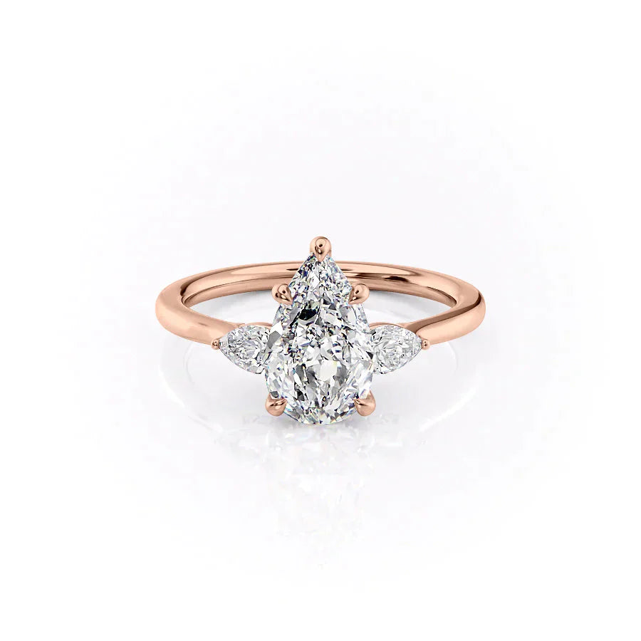 The Megan Set With A 2 Carat Pear Lab Diamond