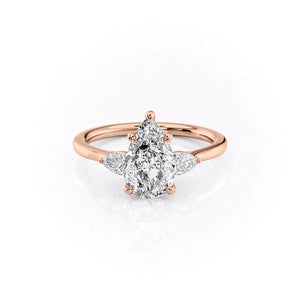 The Megan Set With A 4 Carat Pear Moissanite