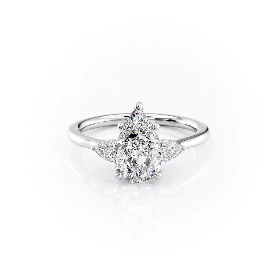 The Megan Set With A 4.5 Carat Pear Moissanite