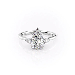 The Megan Set With A 2.5 Carat Pear Lab Diamond