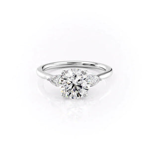 The Megan Set With A 2.5 Carat Round Lab Diamond