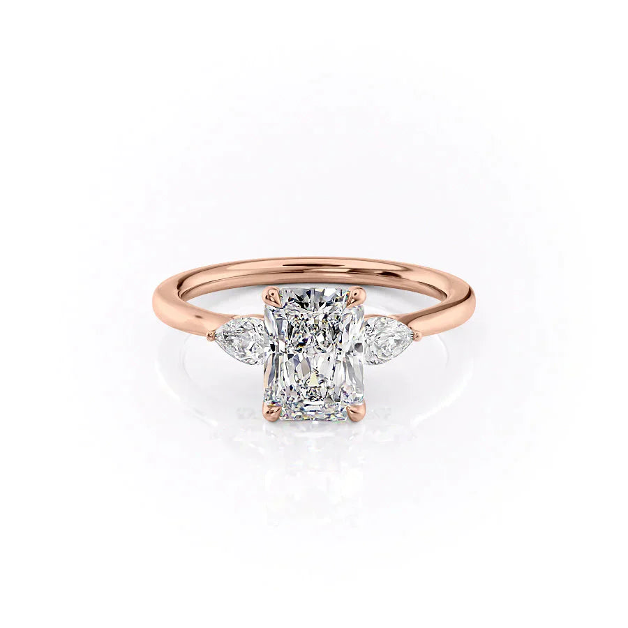 The Megan Set With A 1.5 Carat Radiant Lab Diamond