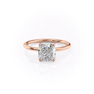 The Ashley Set With A 1.5 Carat Cushion Lab Diamond