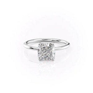 The Ashley Set With A 2.5 Carat Cushion Lab Diamond