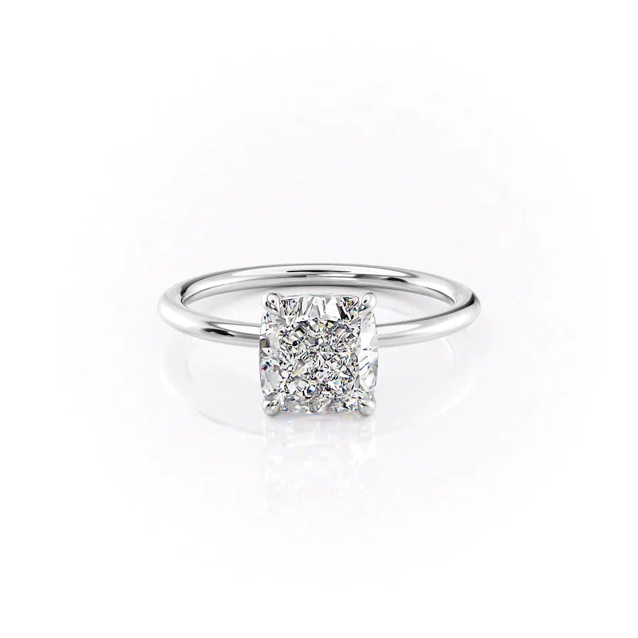 The Ashley Set With A 2 Carat Cushion Moissanite