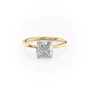 The Ashley Set With A 3 Carat Cushion Lab Diamond