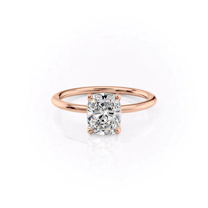 The Ashley Set With A 2 Carat Elongated Cushion Lab Diamond
