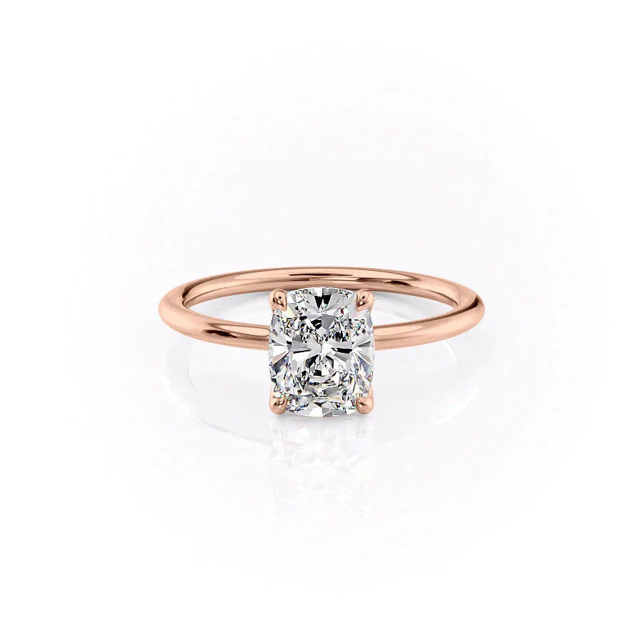The Ashley Set With A 1 Carat Elongated Cushion Lab Diamond