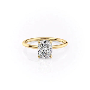 The Ashley Set With A 2 Carat Elongated Cushion Lab Diamond