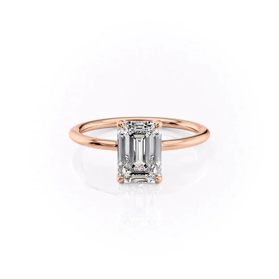 The Ashley Set With A 2.5 Carat Emerald Moissanite