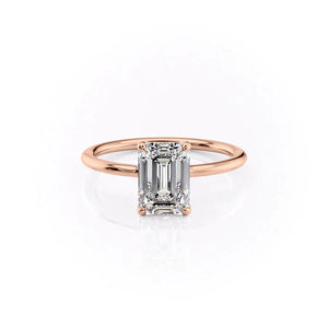 The Ashley Set With A 4.5 Carat Emerald Moissanite
