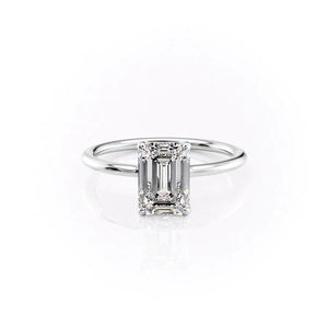The Ashley Set With A 2 Carat Emerald Lab Diamond