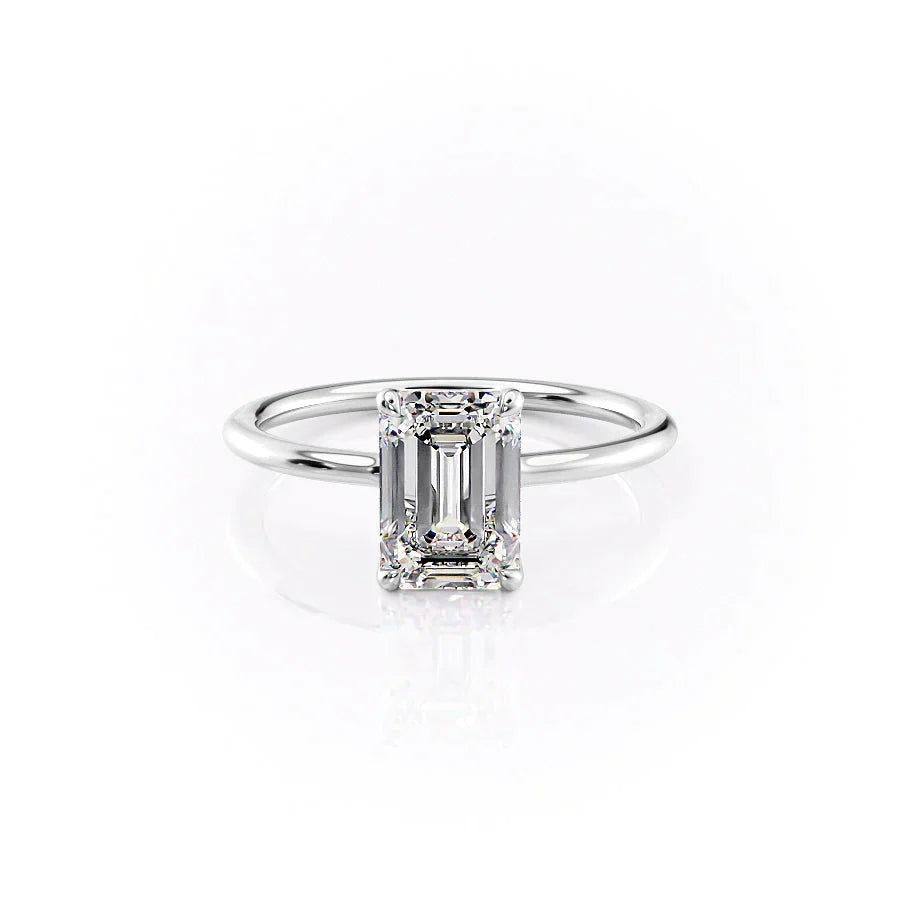 The Ashley Set With A 2.5 Carat Emerald Moissanite