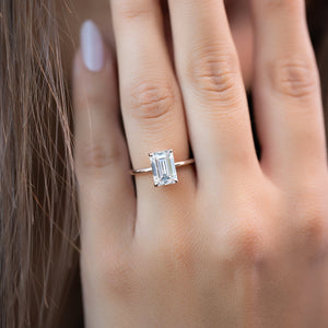 The Ashley Set With A 3 Carat Emerald Lab Diamond