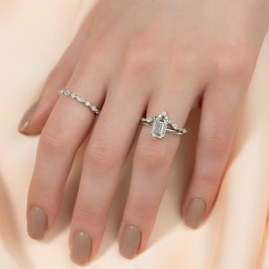 The Ashley Set With A 3 Carat Emerald Lab Diamond
