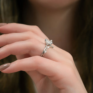 The Ashley Set With A 3 Carat Emerald Lab Diamond