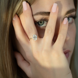 The Ashley Set With A 3 Carat Oval Lab Diamond