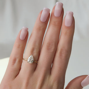 The Ashley Set With A 2 Carat Pear Lab Diamond