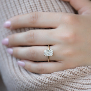 The Ashley Set With A 2 Carat Radiant Lab Diamond