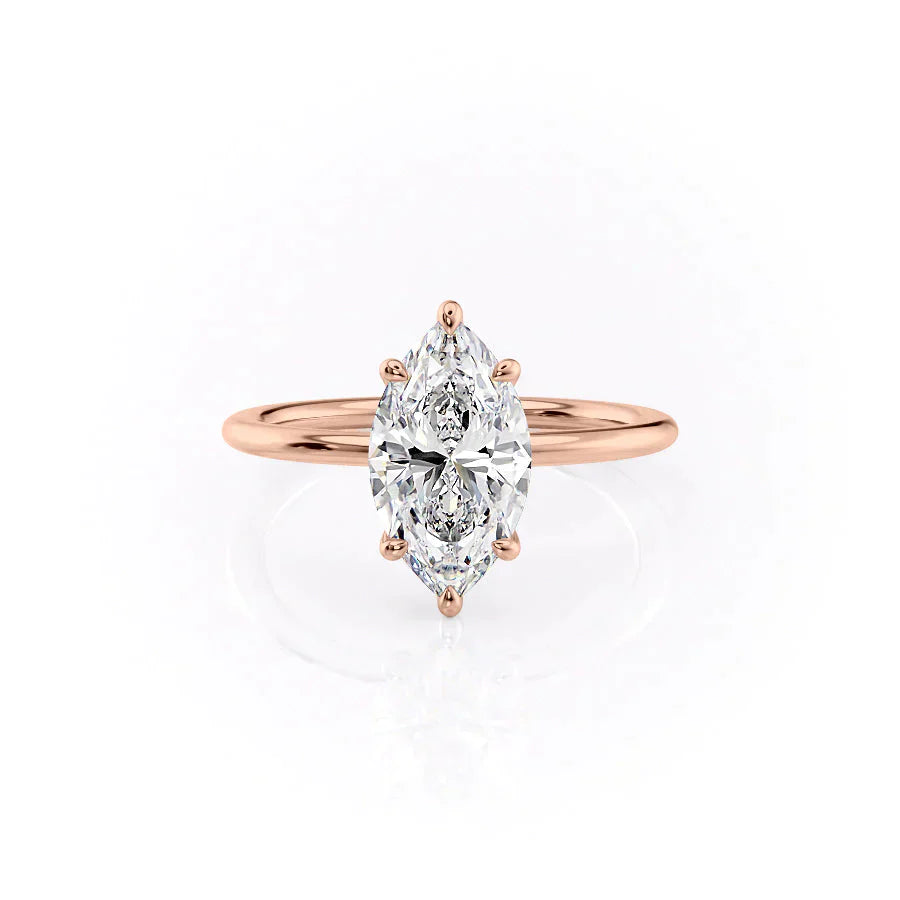 The Ashley Set With A 3 Carat Marquise Lab Diamond