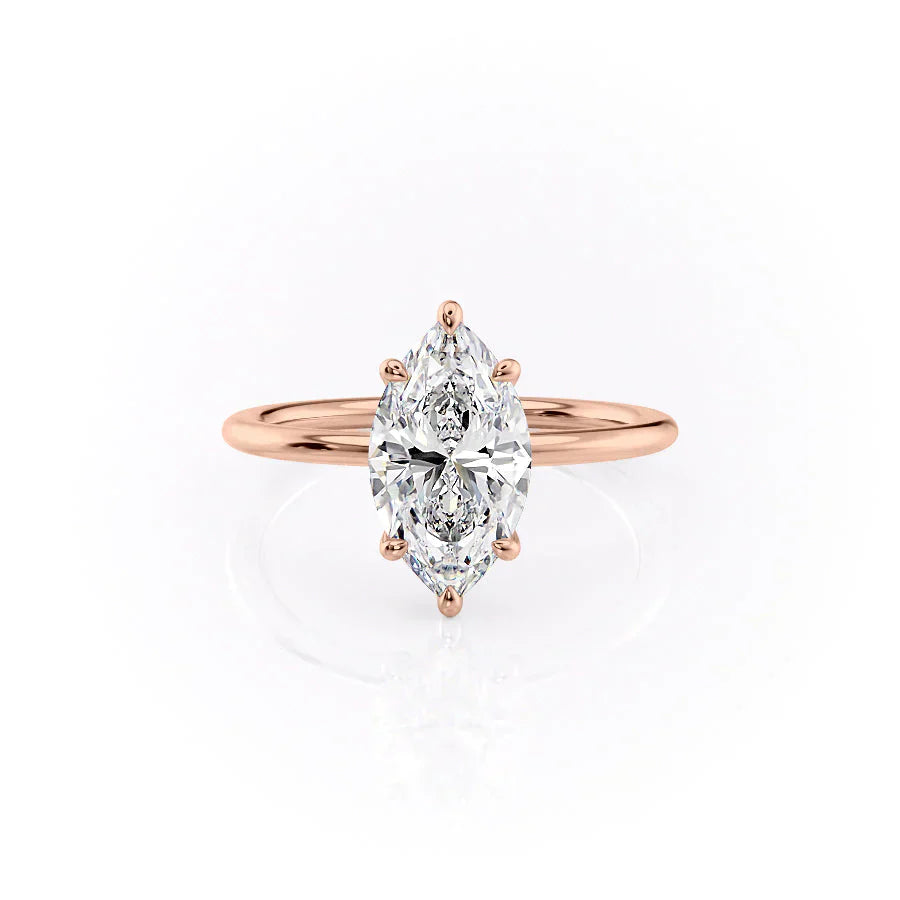 The Ashley Set With A 3.5 Carat Marquise Moissanite