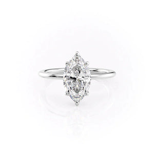 The Ashley Set With A 2.5 Carat Marquise Lab Diamond
