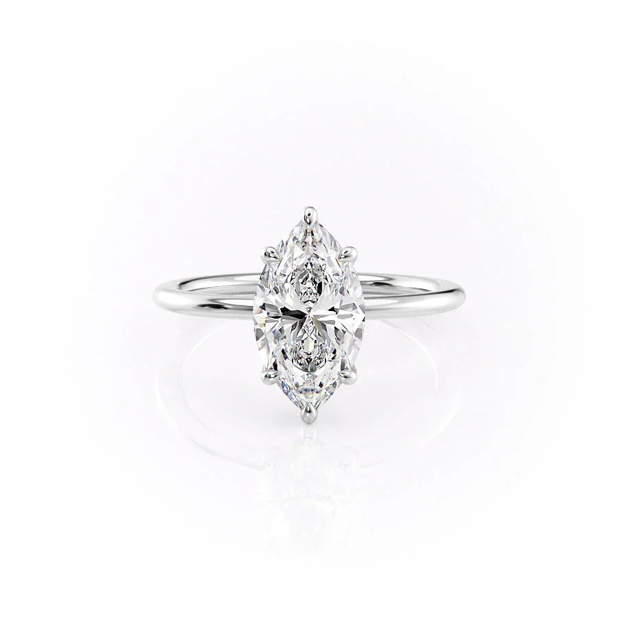 The Ashley Set With A 3.5 Carat Marquise Moissanite