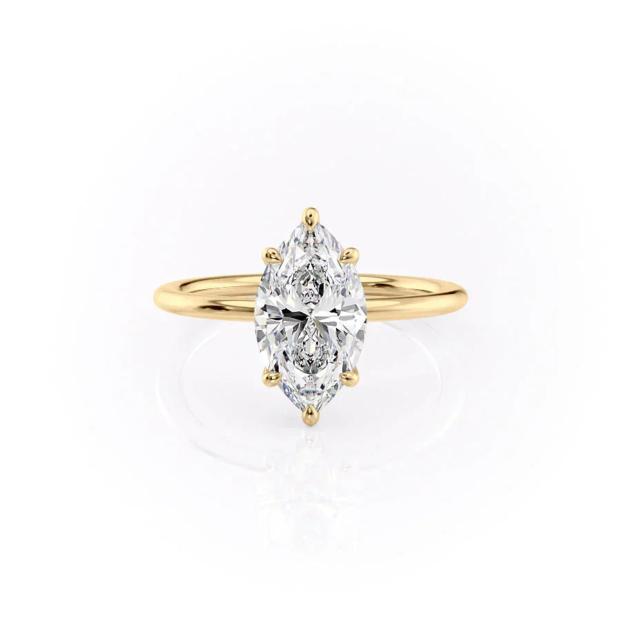The Ashley Set With A 4.5 Carat Marquise Moissanite