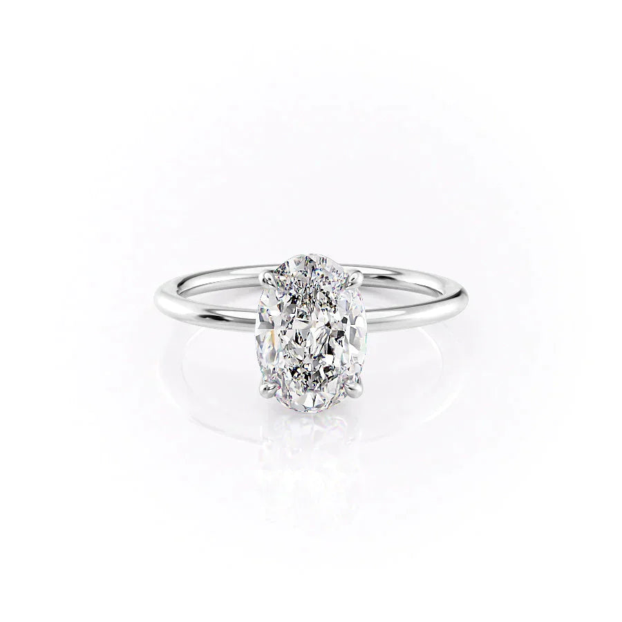 The Ashley Set With A 1.5 Carat Oval Moissanite