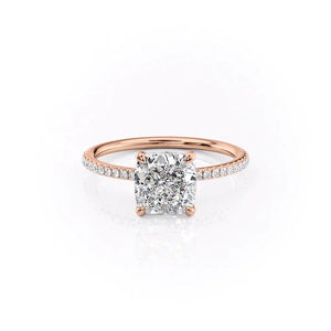 The Pave Ashley Set With A 4.5 Carat Cushion Moissanite