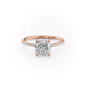 The Pave Ashley Set With A Cushion Moissanite