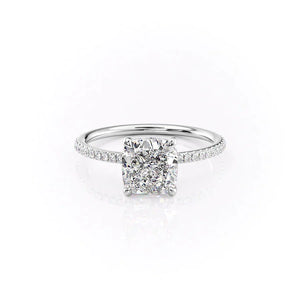 The Pave Ashley Set With A Cushion Moissanite