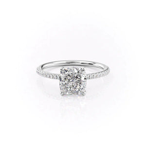 The Pave Ashley Set With A 4.5 Carat Cushion Moissanite