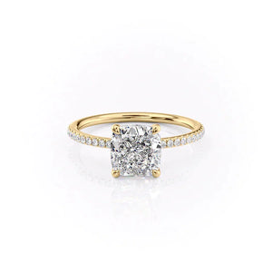 The Pave Ashley Set With A 1 Carat Cushion Lab Diamond