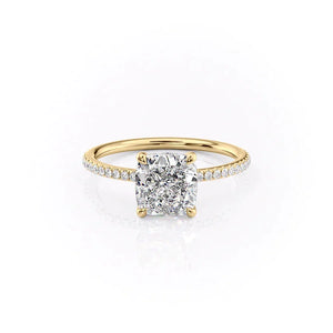 The Pave Ashley Set With A Cushion Moissanite