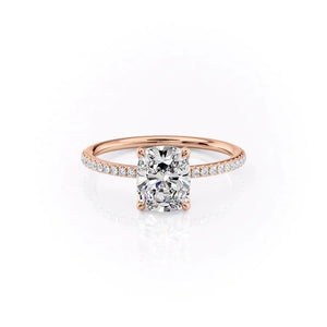 The Pave Ashley Set With A Elongated Cushion Moissanite