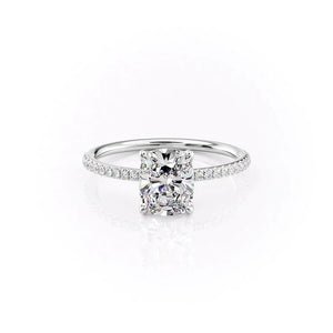 The Pave Ashley Set With A Elongated Cushion Moissanite