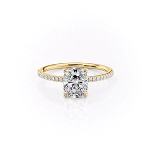 The Pave Ashley Set With A Elongated Cushion Moissanite