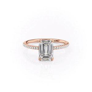 The Pave Ashley Set With A Emerald Moissanite
