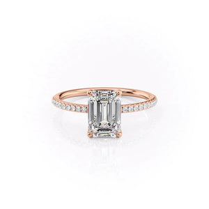 The Pave Ashley Set With A 1.5 Carat Emerald Lab Diamond