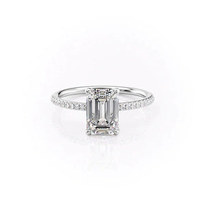 The Pave Ashley Set With A 3 Carat Emerald Lab Diamond