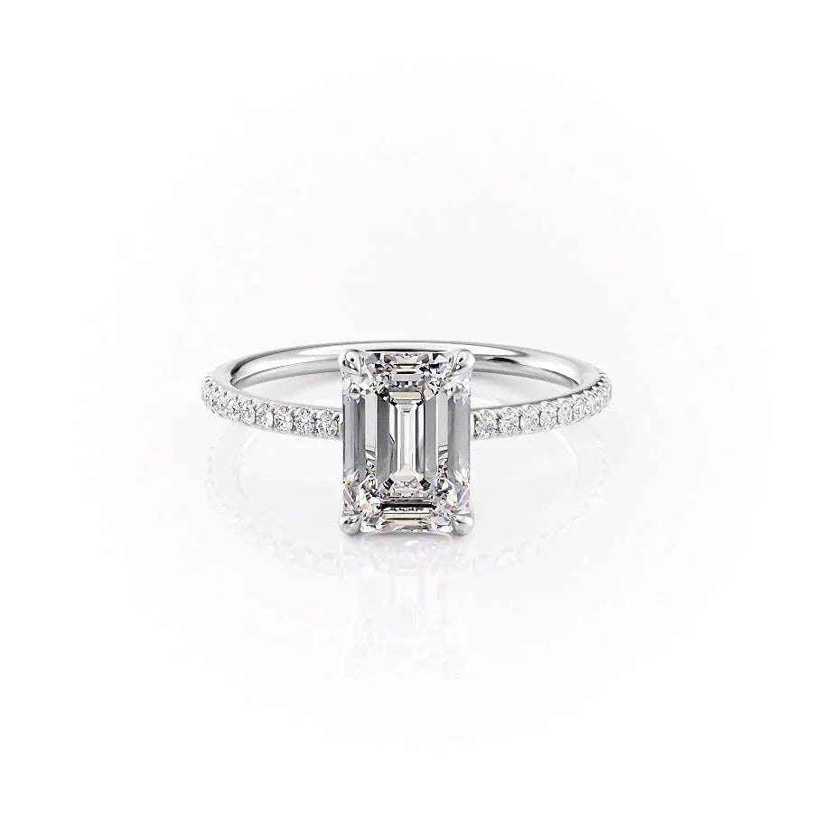 The Pave Ashley Set With A Emerald Moissanite