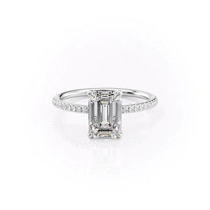 The Pave Ashley Set With A Emerald Moissanite