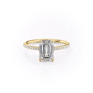 The Pave Ashley Set With A Emerald Moissanite