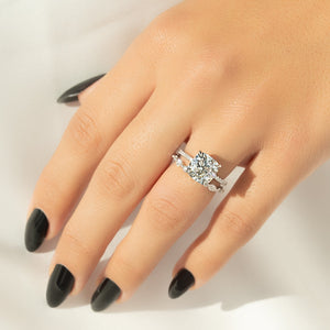 The Pave Ashley Set With A 2 Carat Cushion Lab Diamond