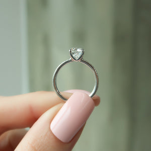 The Ashley Set With A 2.5 Carat Elongated Cushion Moissanite