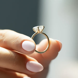 The Pave Ashley Set With A 3 Carat Emerald Lab Diamond