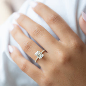 The Pave Ashley Set With A 3 Carat Emerald Lab Diamond