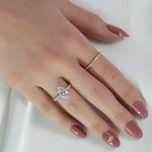 The Pave Ashley Set With A 3 Carat Marquise Lab Diamond