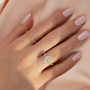 The Pave Ashley Set With A 3 Carat Marquise Lab Diamond